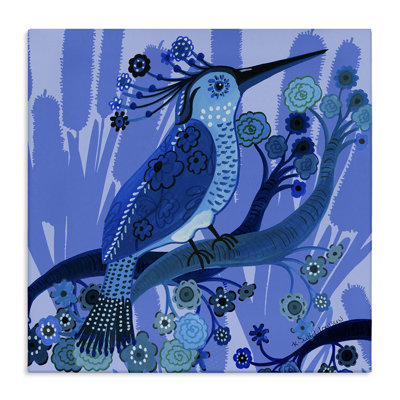 Folk Style Blue Bird Canvas, design by Kay Widdowson