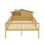 Lit plateforme en bois avec tête de lit en forme de maison et DEL-932736129-932736134
