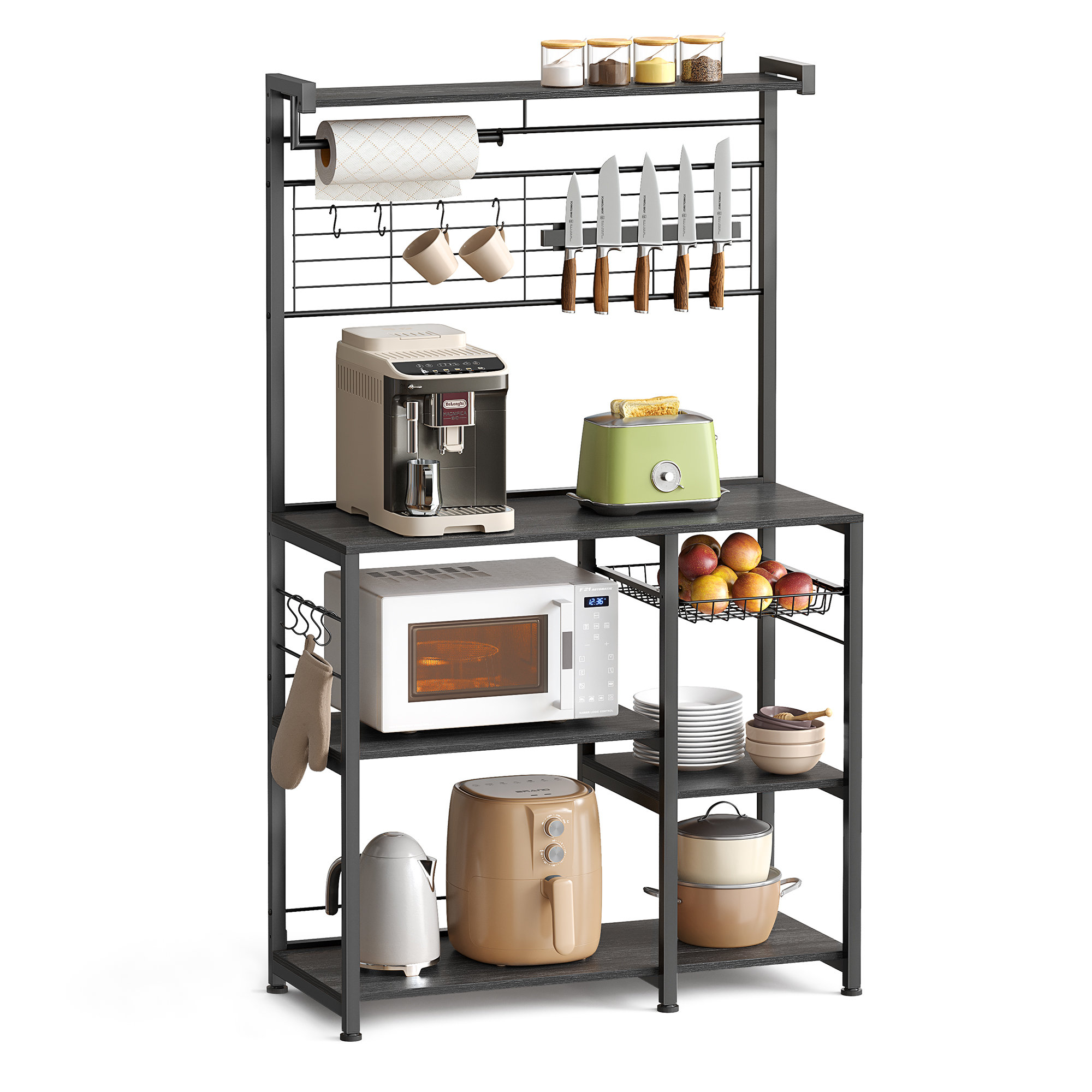 90cm Rack Borough Wharf 90cm Steel Standard Baker's Rack with Microwave ...