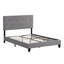 Structure de lit double tapissier avec tête de lit capitonnée moderne en tissu de lin, aucun sommier tapissier requis