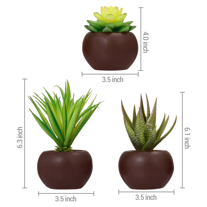 7'' Faux Succulent in Ceramic Pot