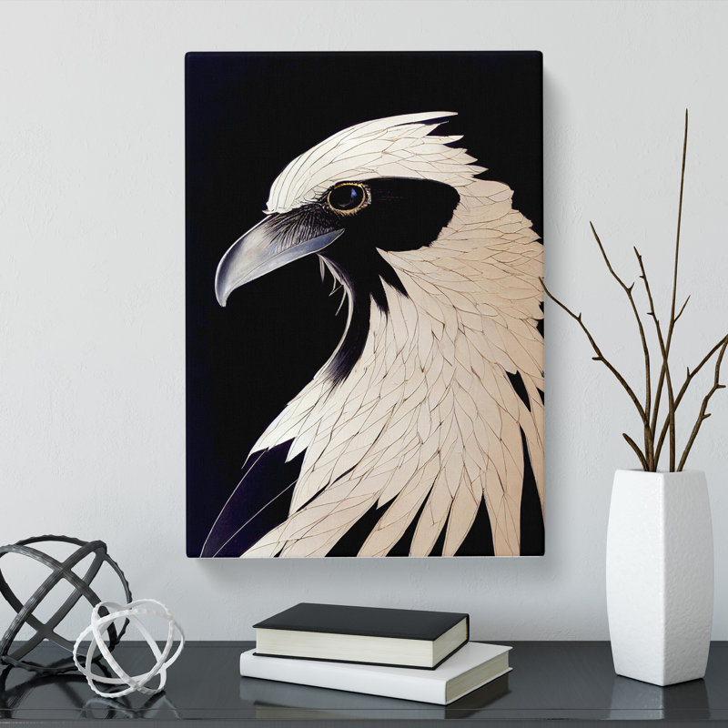 Crow Bird Portrait - Wrapped Canvas, 60cm H x 40cm W x 3cm D