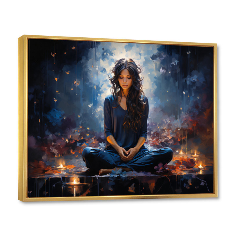 «Yoga And The Cosmos I», reproduction d'art sur toile, Or, H 16 po x l 32 po x P 1 po