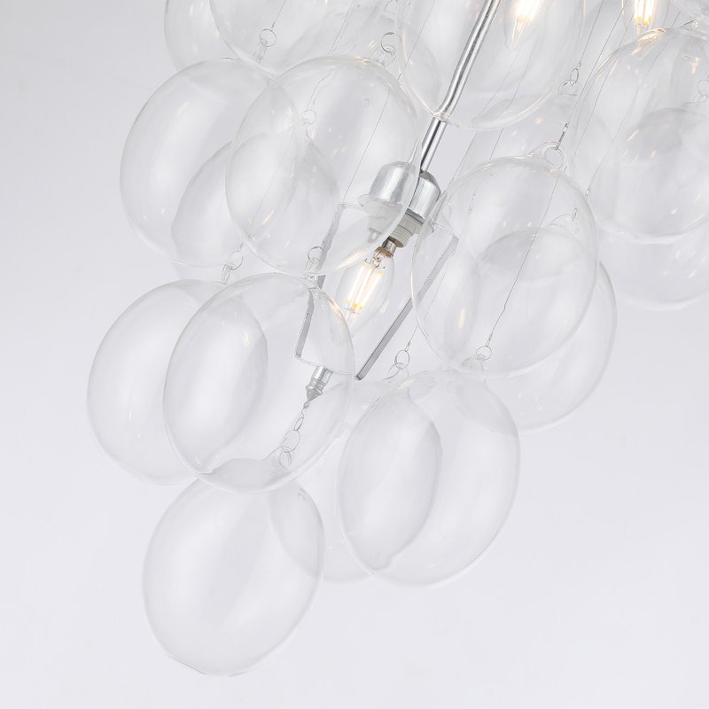6-light Chrome Elegant Chandelier With Clear Glass Bulb Shade