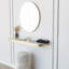 Miroir mural moderne, 23,6 pouces de diamètre, finition dorée | 100% panneau de particules enduit de mélamine, épaisseur: 0,7 pouce | Conception élégante et fonctionnelle pour une décoration intérieure contemporaine, solution peu encombrante