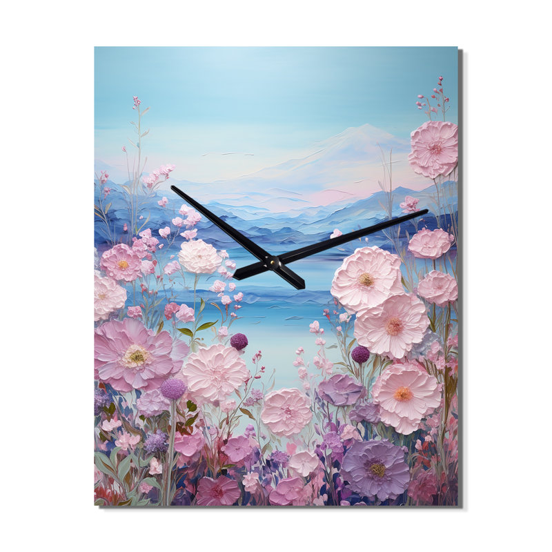 Hucksley - Flower Field Wall Clock Oversized, Small