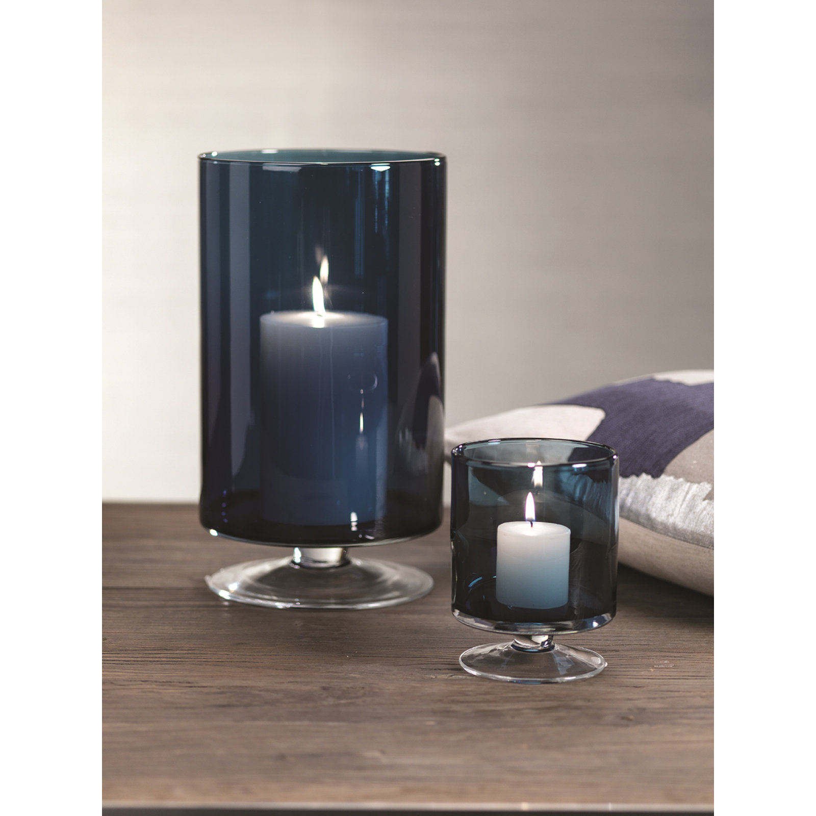 Pottsville Glass Hurricane Candle Holder, 6" H x 4.5" W x 4.5" D