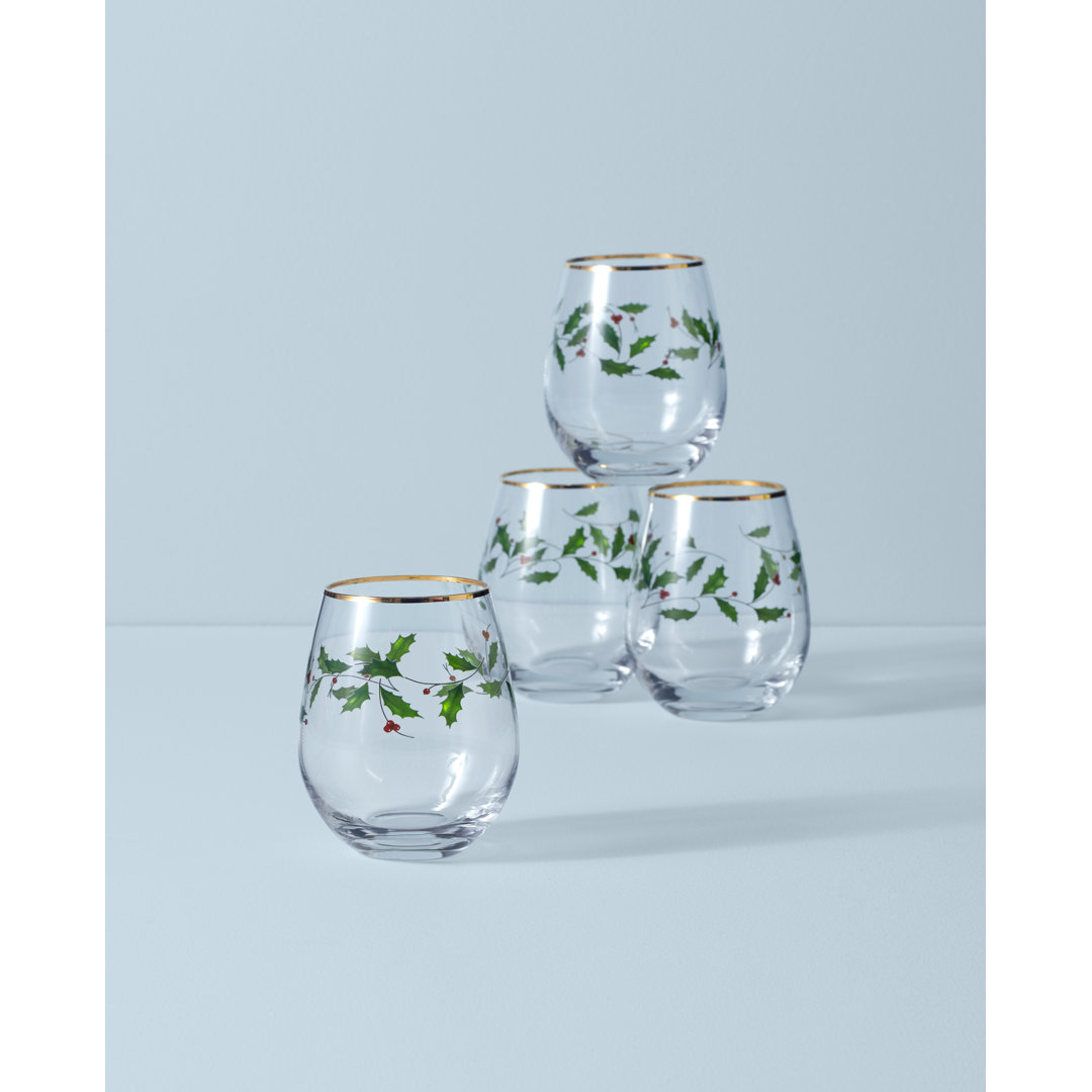 Holiday 4-Piece Wine Glass Set Lenox