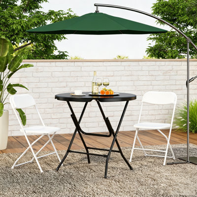 3-piece Folding Table & Chair Set, Space-saving Folding Dining Set