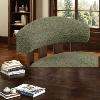 Ensemble de 2 fauteuils d'appoint, en boucle et en bois massif, de style lounge moderne pour la maison