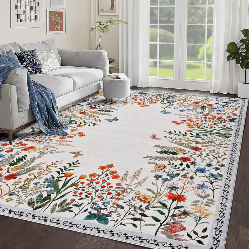 Tapis de couloir pour tapis de salle de bain Boho, Rectangle 130 po x 108 po