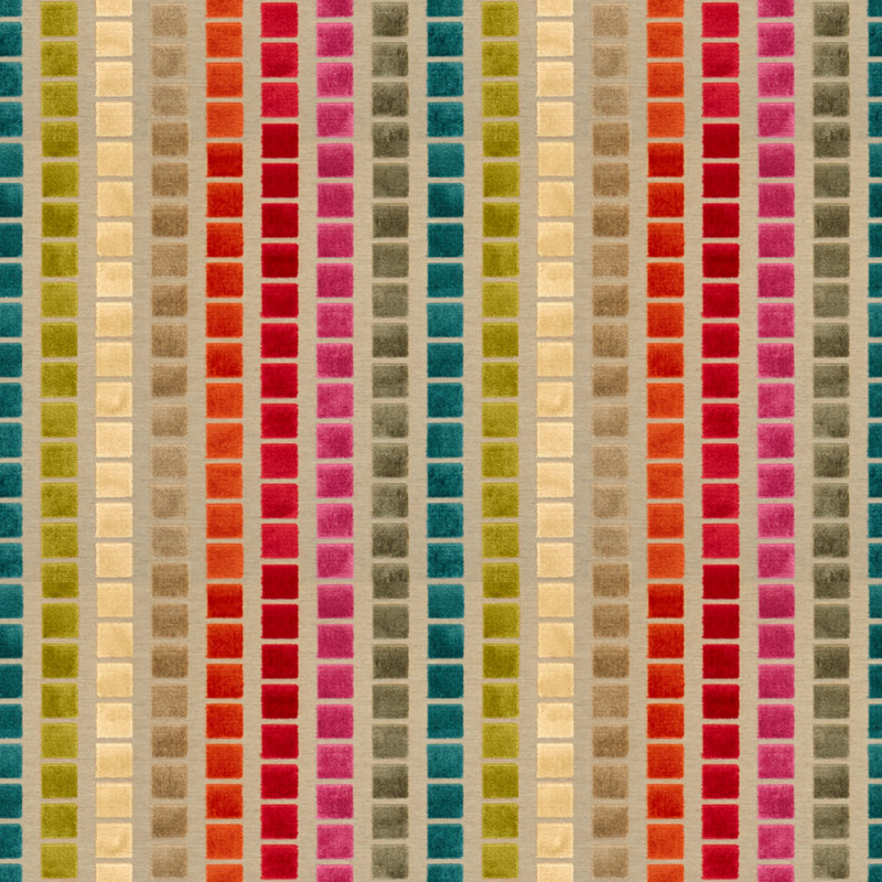 Striped Viscose Polyester and Cotton Fabric
