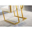 Paire de chaises de salle à manger blanches - moderne, base dorée sans installation (2), installation rapide-228780700