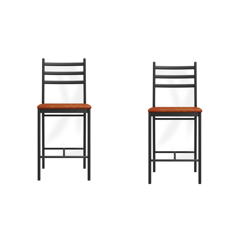Tabourets de bar, chaise de bar en similicuir avec dossier, coussin épais, tabourets de bar rembourrés à hauteur de comptoir