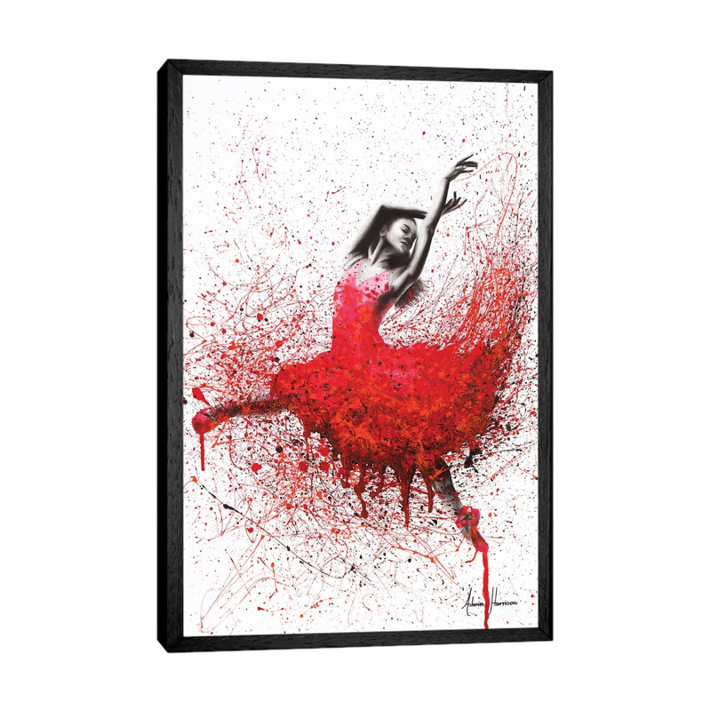 Passionate Love Dance by Ashvin Harrison - Print on Canvas, 66.04 cm H x 45.72 cm W, Black Framed