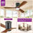 60" Smart Flush Mount Ceiling Fan with Light, 3CCT, Reversible Motor, Remote Control, APP&Voice Control, and Solid Wood Blades-1097902074-1097902069