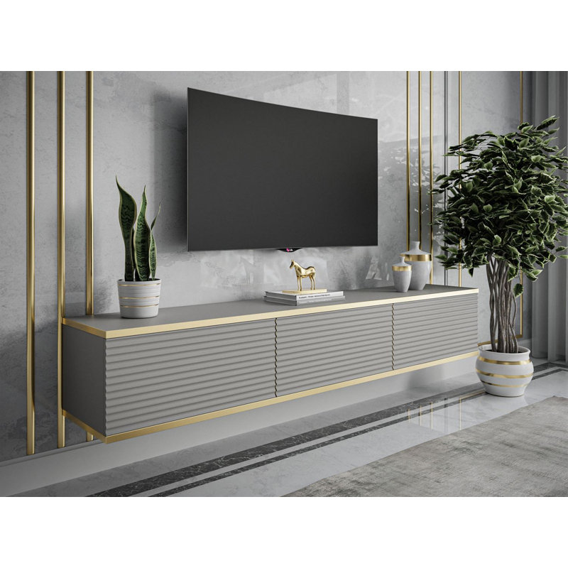 Almera TV stand , Grey/Brown/Blue