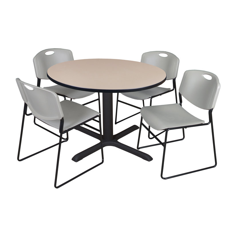 Neyland Cain Dining Table, Gris, H 29 po x l 48 po x P 48 po, Gris