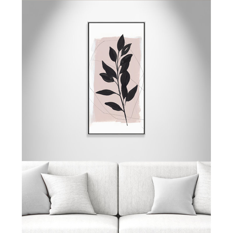 Ramie II - reproduction d'art, H 49,5 po x l 25,5 po x P 2 po, Toile avec cadre argenté