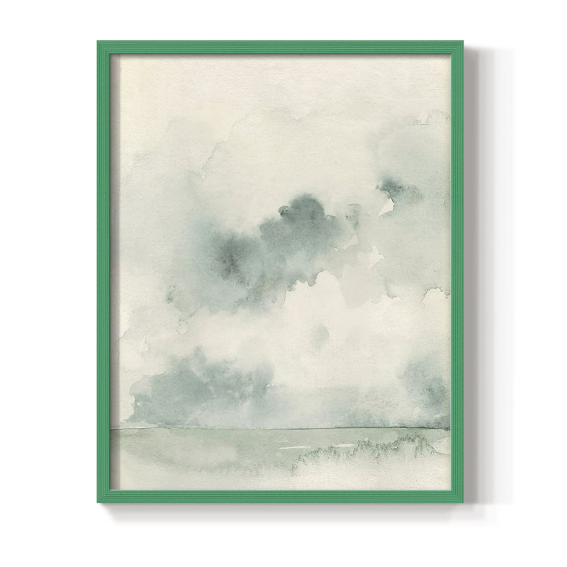 «Ocean Impression I», reproduction encadrée - bois massif, H 10 po x l 8 po, Vert