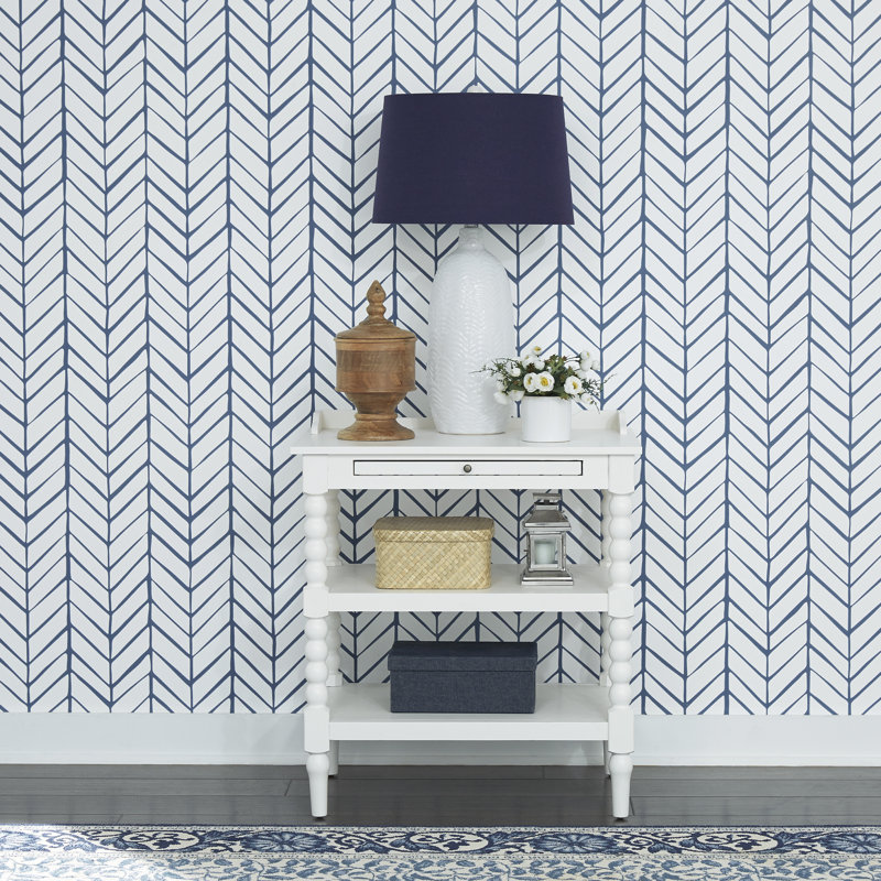 Table de chevet ouverte Arbenita avec plateau coulissant - Blanc lin, Lin