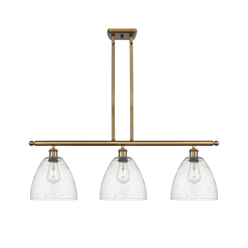 Amren 3 - Light Kitchen Island Pendant, LED, 45.75" H x 36" W x 9" D, Brushed Brass