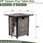 50000 Propane Gas 28 - Inch Fire Pit Table With Lid, Rocks, And Rain Cover, Ideal For Outdoor Small Gathering In Garden Stainless Steel Burner, Lava Tabletop Spaces