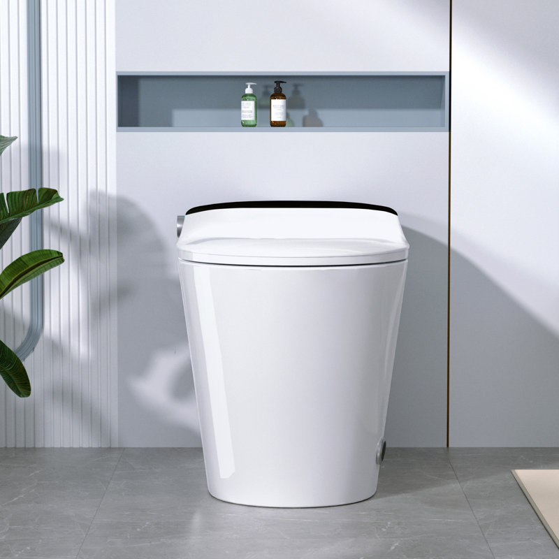 Modern Smart Toilet Featuring Auto Lid Open/Close, Heated Bidet Seat, 3 - Second Instant Heating, 4 Adjustable Temperature Levels, Power Outage Flush, Multi Mode Cleaning With Remote Control, Hot