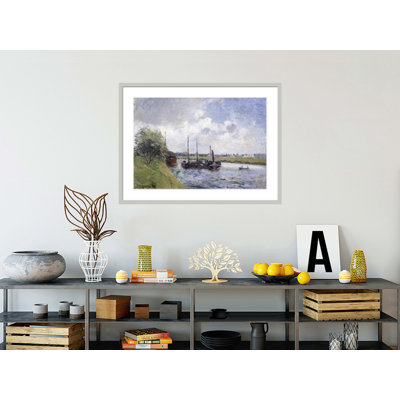 «The Banks of the Oise Near Pontoise» par Camille Pissarro, impression giclée encadrée