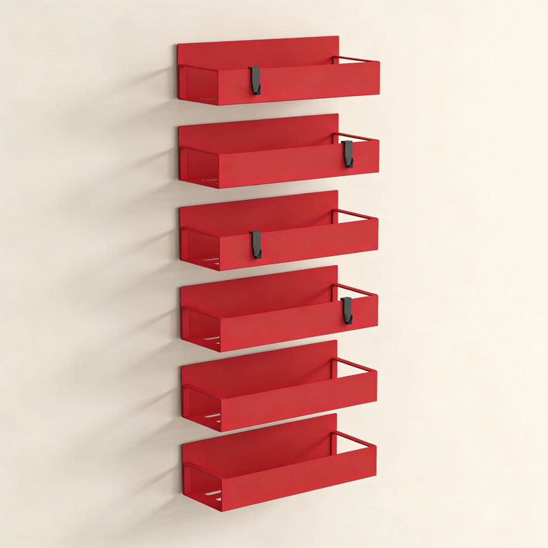 Magnétique étagère à épices, paquet de 6, réfrigérateur robuste et solution de rangement latérale pour économiser de l'espace dans la cuisine