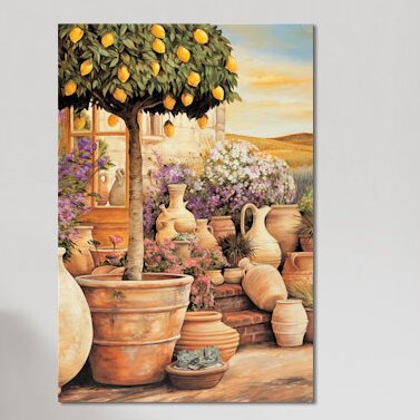 « citron topiaire », reproduction d’art sur toile, H 18 po x l 12 po x P 1,5 po