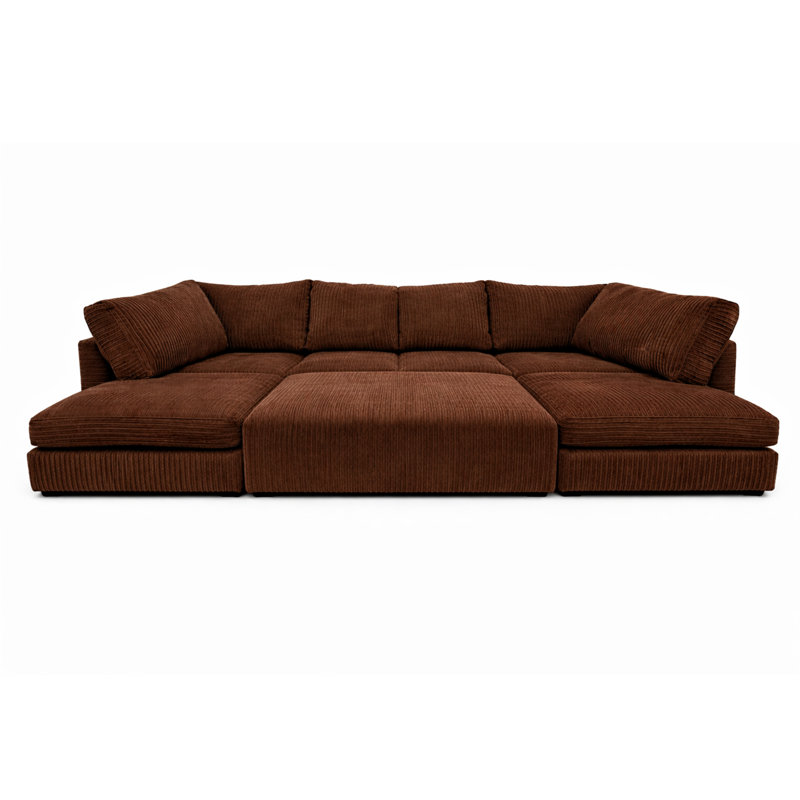 7 Seater Corduroy Sofa Bed, Chocolate