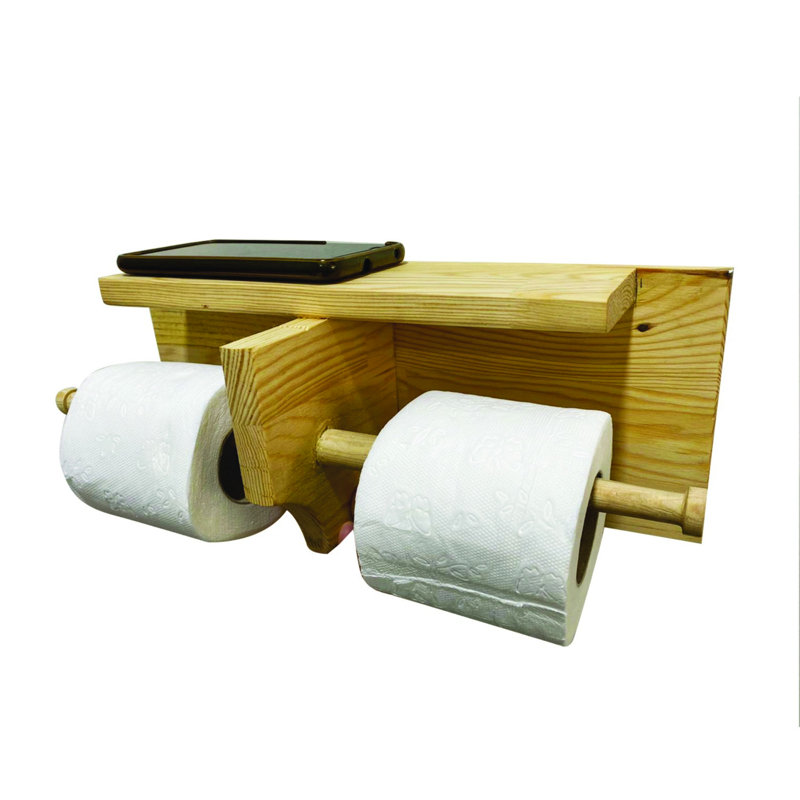 Tablette murale rustique faite à la main, couleur pin, 15,4 x 5,9 x 5,9 pouces | 100% pin naturel, finition vernie plate | Solution de rangement élégante pour la décoration intérieure, le salon, la cuisine et les espaces de bureau