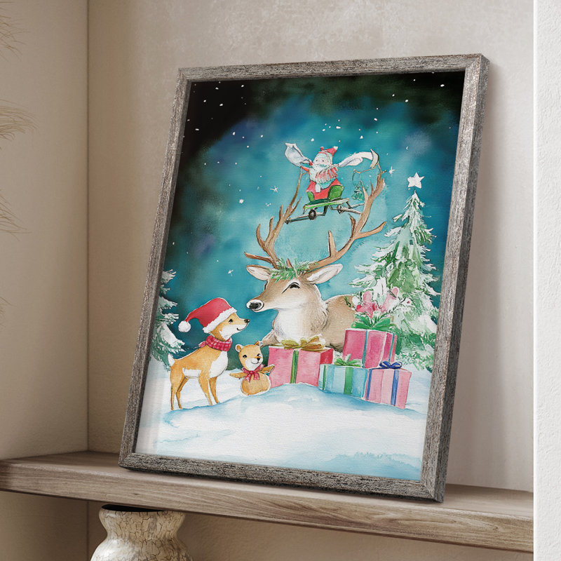 «Christmas Holiday Art DCCLV III», reproduction d'art encadrée - bois massif XMA171280, H 11 po x l 9 po