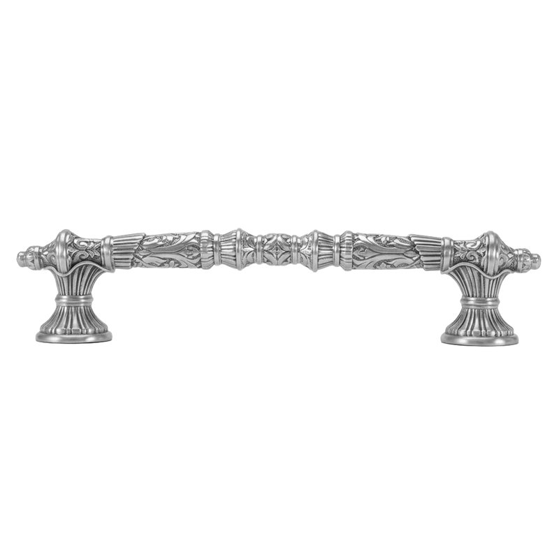 EDGAR BEREBI BELLEVIEW 5 inch CENTER TO CENTER PULL IN BURNISHED SILVER PLATE, Satin Nickel