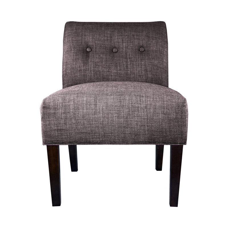 Brannan Upholstered Slipper Chair, Red/Grey