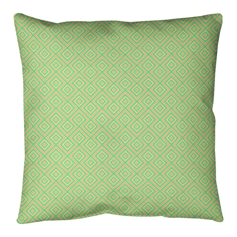 Oreiller de sol Katelyn Elizabeth, 28 po x 28 po, Vert / Orange