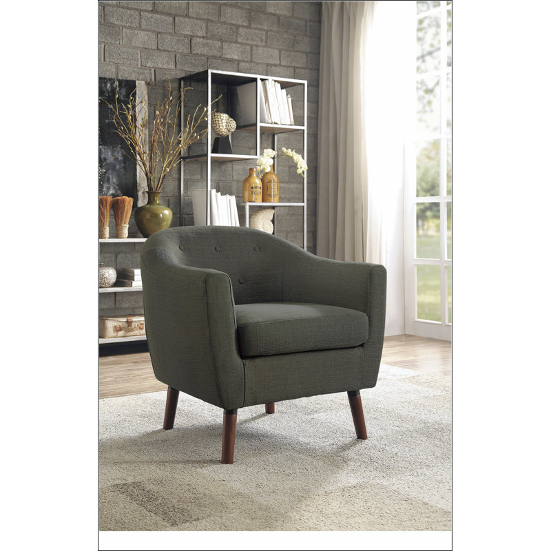 Fauteuil gris capitonné à 4 pieds Tadcaster, Gris
