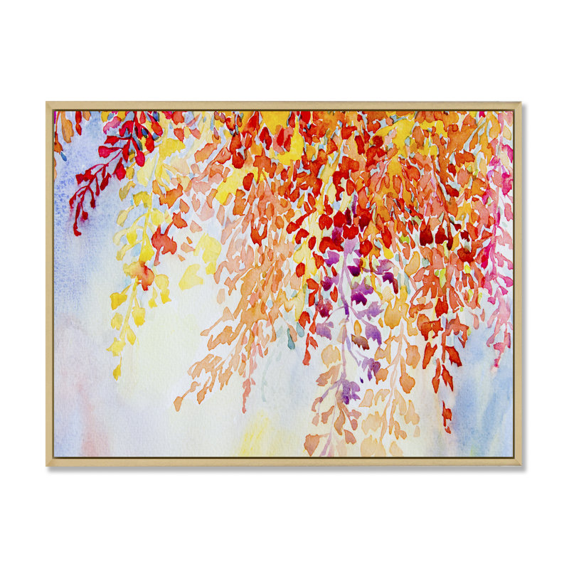 «Colorful Red and Orange Botanical Plant II», reproduction sur toile flottante, H 24 po x l 36 po x P 1 po