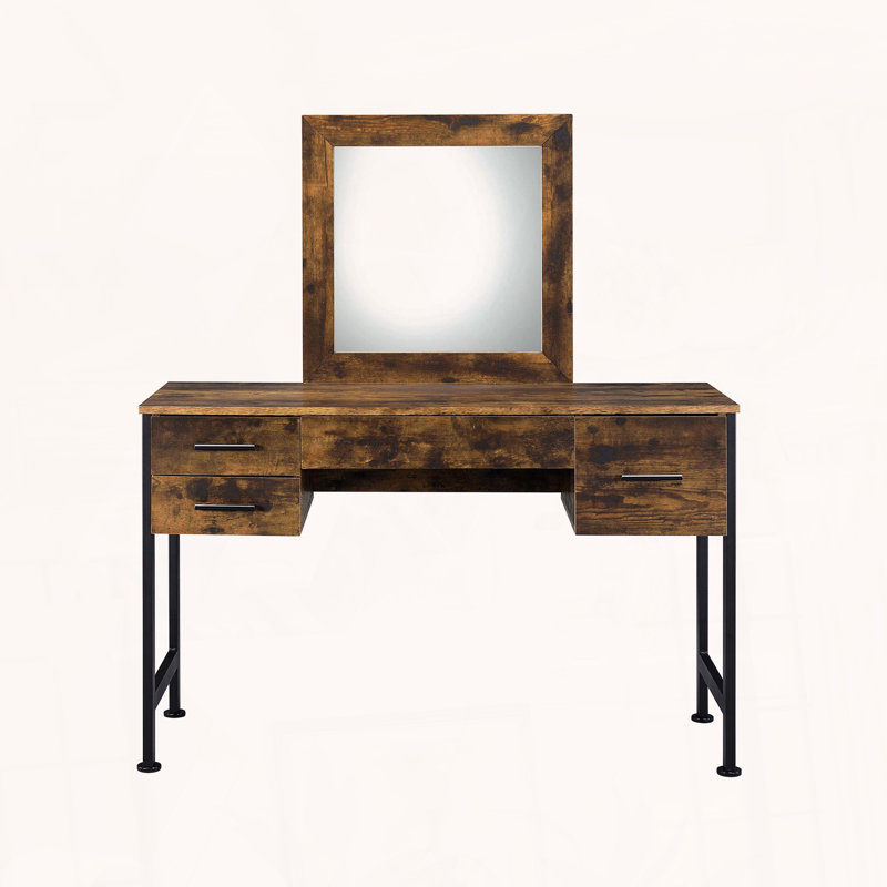 Vanity Set with Storage Drawers and Metal Frame