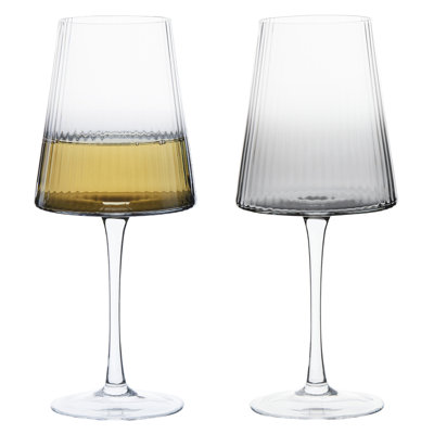 Empire Amber & Smoke 15.25oz. Glass All Purpose Wine Glass Stemware Set
