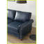 Causeuse en similicuir bleu marine - Canapé de salon moderne avec garniture cloutée argentée, rangement sous le siège et amp; Cadre robuste-960643687