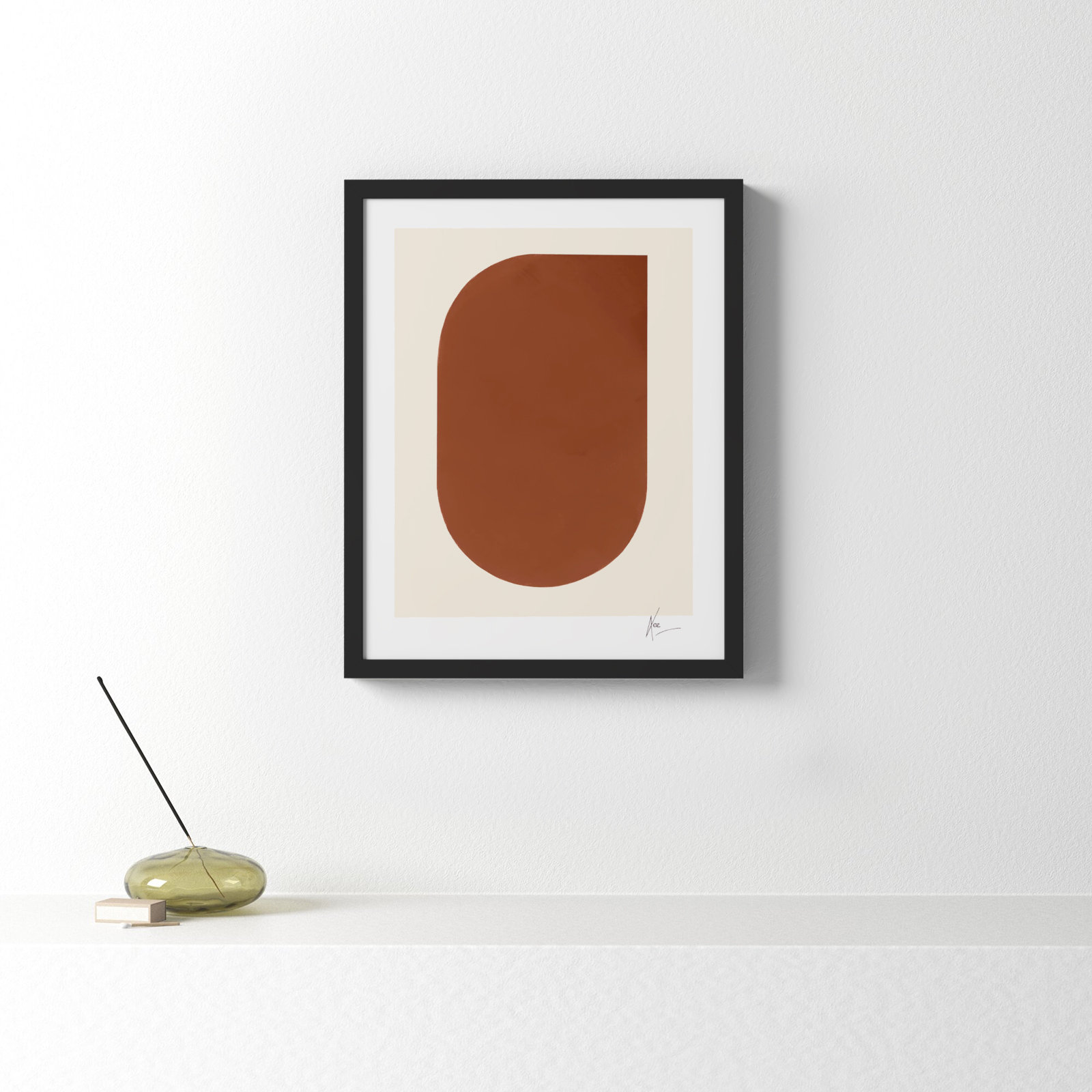 Keyhole "Keyhole 2" Painting by Lee Lessem, Black Framed, 20" H x 16" W x 1.25" D