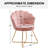 25" Wide Modern Upholstered Accent Chair Barrel Chair with Gold Metal Legs-1801004487