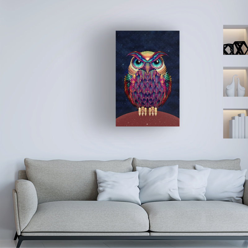 Art sur toile, Ali Gulec Owl 2, H 12 po x l 19 po