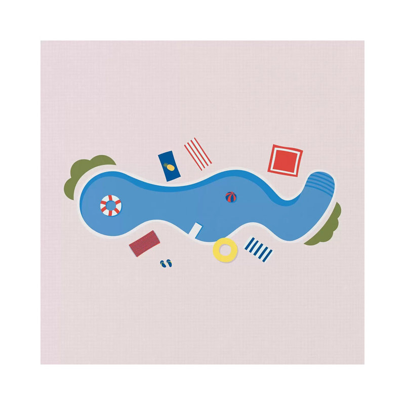 The Swimming Pool Season 1 Piece Wrapped Canvas Wall Art, 93.98 cm H x 93.98 cm W x 1.91 cm D
