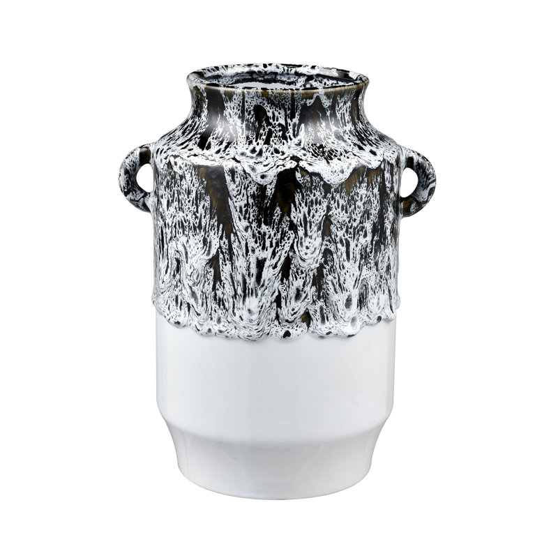 Goodlett Vase - Black and White Glazed