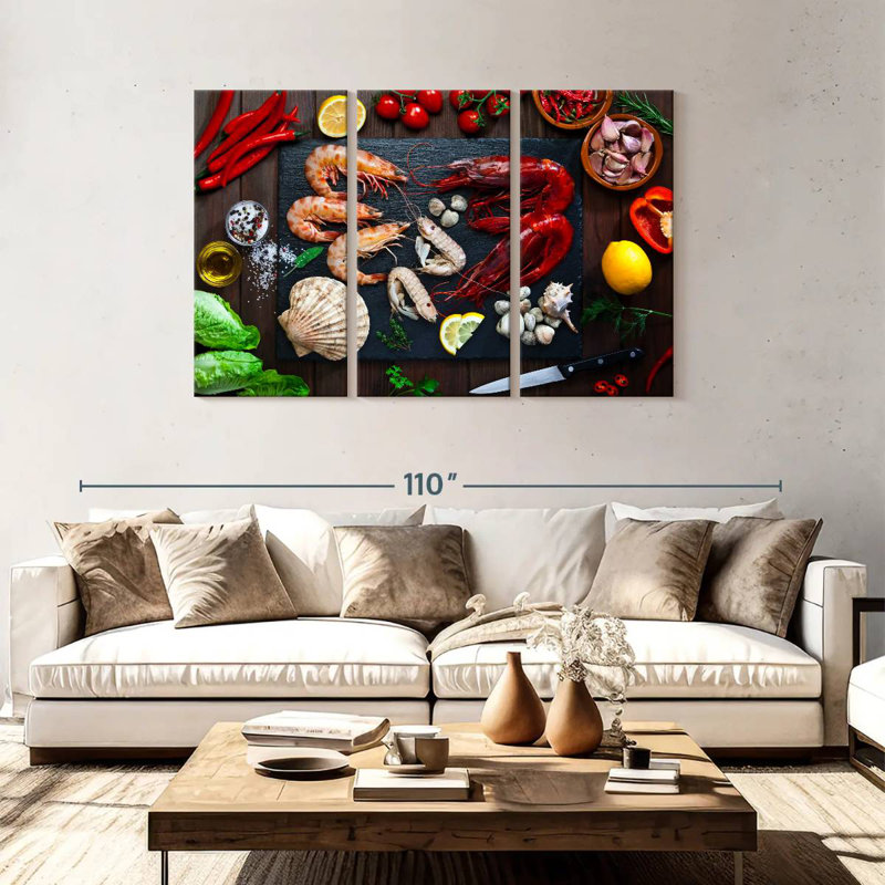 Yarlin Cooking Seafood, 48" H x 74" W