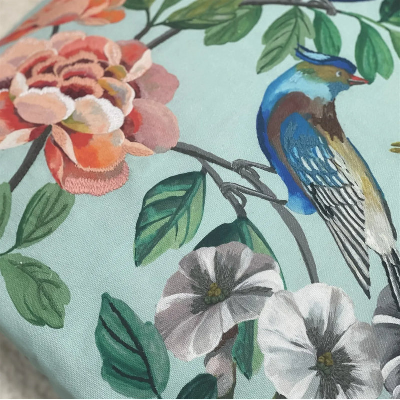 Miraflores Decorative Pillow, Duck Egg Floral