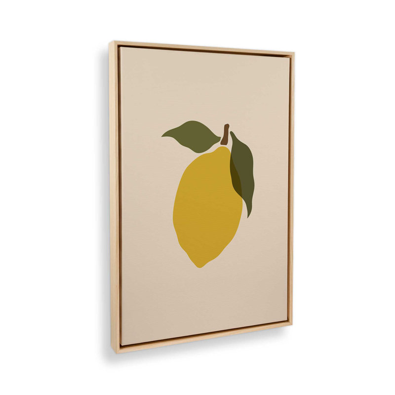 «Simple Lemon I» par Garima Dhawan, reproduction d'art, H 16 po x l 12 po, Doré